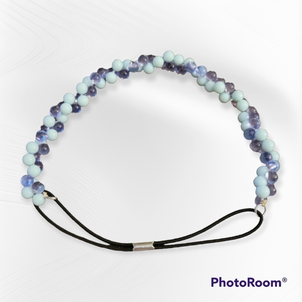 3/$30 BLUE Purple Beaded Headband